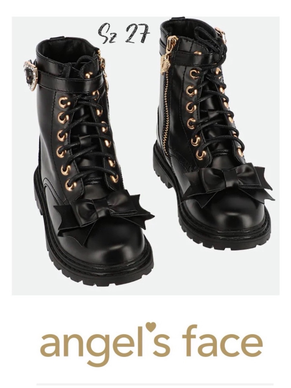 Angel face size 27 Ingrid Bow Boots Black